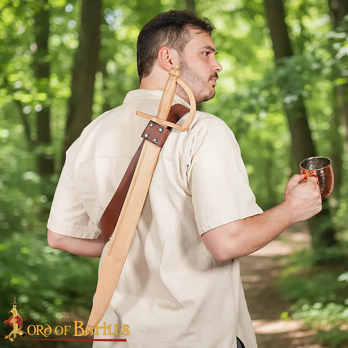 Medieval Leather Sword Belt – Handcrafted Belt with Riveted Reinforcements for LARP, Stage , Costume Medieval Leather Sword Belt – Handcrafted Belt with Riveted Reinforcements for LARP, Stage , Costume - Image 6