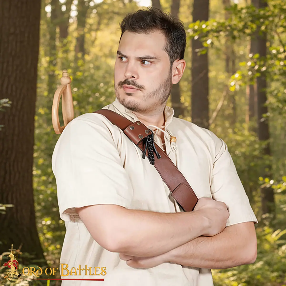 Medieval Leather Sword Belt – Handcrafted Belt with Riveted Reinforcements for LARP, Stage , Costume Medieval Leather Sword Belt – Handcrafted Belt with Riveted Reinforcements for LARP, Stage , Costume - Image 5