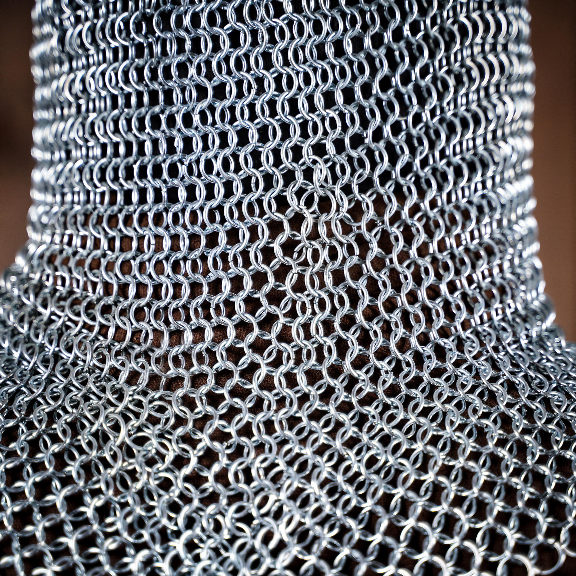 Aluminium.Chain Mail, 10 mm, Butted Hood, Knight Armour, Round Neck