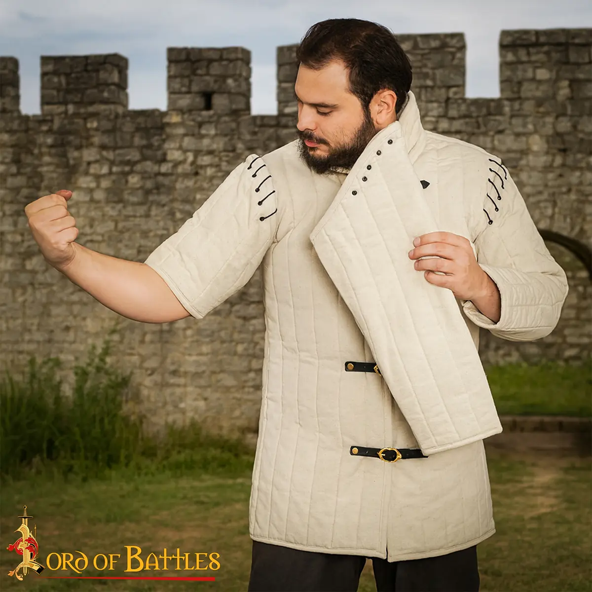 Quilted Gambeson with Detachable Sleeves - 3 Layer Armor Quilted Gambeson with Detachable Sleeves - 3 Layer Armor - Image 2