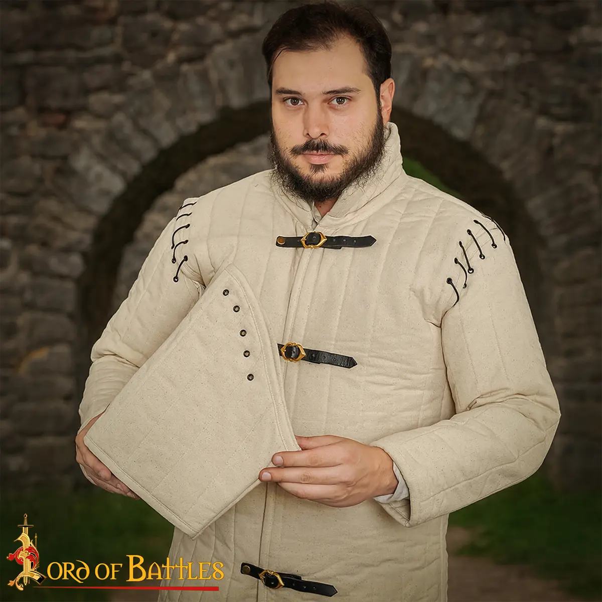 Quilted Gambeson with Detachable Sleeves - 3 Layer Armor Quilted Gambeson with Detachable Sleeves - 3 Layer Armor - Image 7
