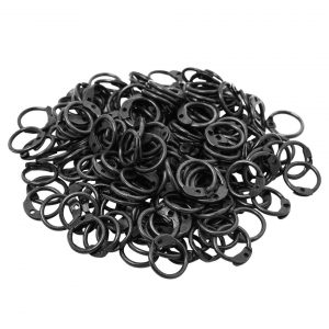 Loose Steel Rings Round with Dome Rivets DIY Chainmail Armor, ID 9mm, Black