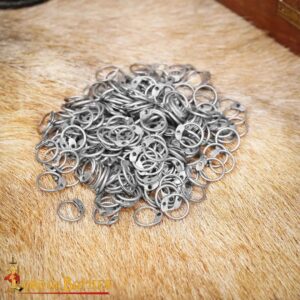 Mild Steel Loose Rings, Round Rings with Dome Rivets, 9 mm 18 gauge, Craft and Repair Chainmail Armour