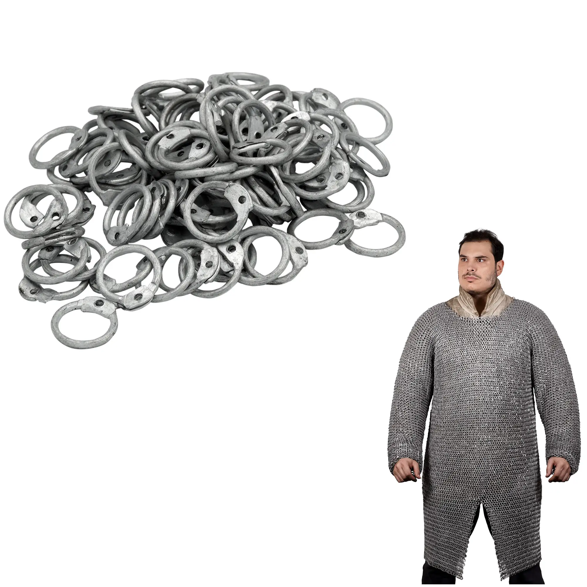 Aluminium Chainmail Rings 10 mm 16 Gauge Dome-Riveted Rings Aluminium Chainmail Rings 10 mm 16 Gauge Dome-Riveted Rings - Image 4
