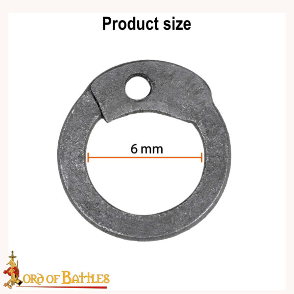 Mild Steel Loose Rings, Flat Rings with Dome Rivets, 6 mm 18 gauge, Craft and Repair Chainmail Armour - Image 3