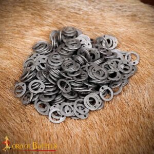 Mild Steel Loose Rings, Flat Rings with Dome Rivets, 6 mm 18 gauge, Craft and Repair Chainmail Armour