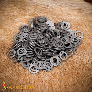 By The Sword, Inc. - Loose Chainmail Rings - Blackened Solid Flat Ring 6mm