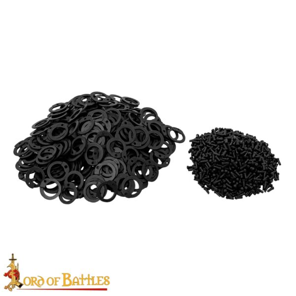 Mild Steel Loose Rings, Flat Rings with Dome Rivets, 9 mm 17 gauge, Craft and Repair Chainmail Armour - Image 6