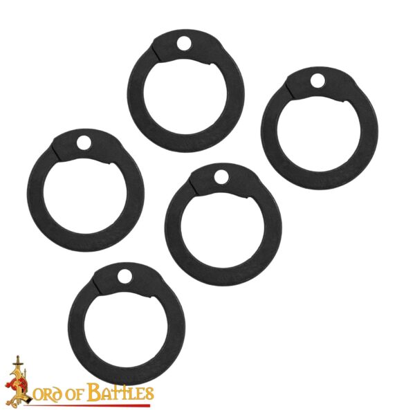 Mild Steel Loose Rings, Flat Rings with Dome Rivets, 9 mm 17 gauge, Craft and Repair Chainmail Armour - Image 4
