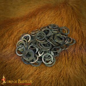 Titanium Loose Rings, Flat Rings with Dome Rivets, 9 mm 17 gauge, Craft and Repair Chainmail Armour
