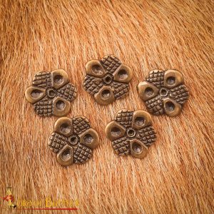 Flower Shaped Antiqued Brass Adornments