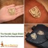 Heraldic Eagle Shield Belt Studs Pure Solid Brass