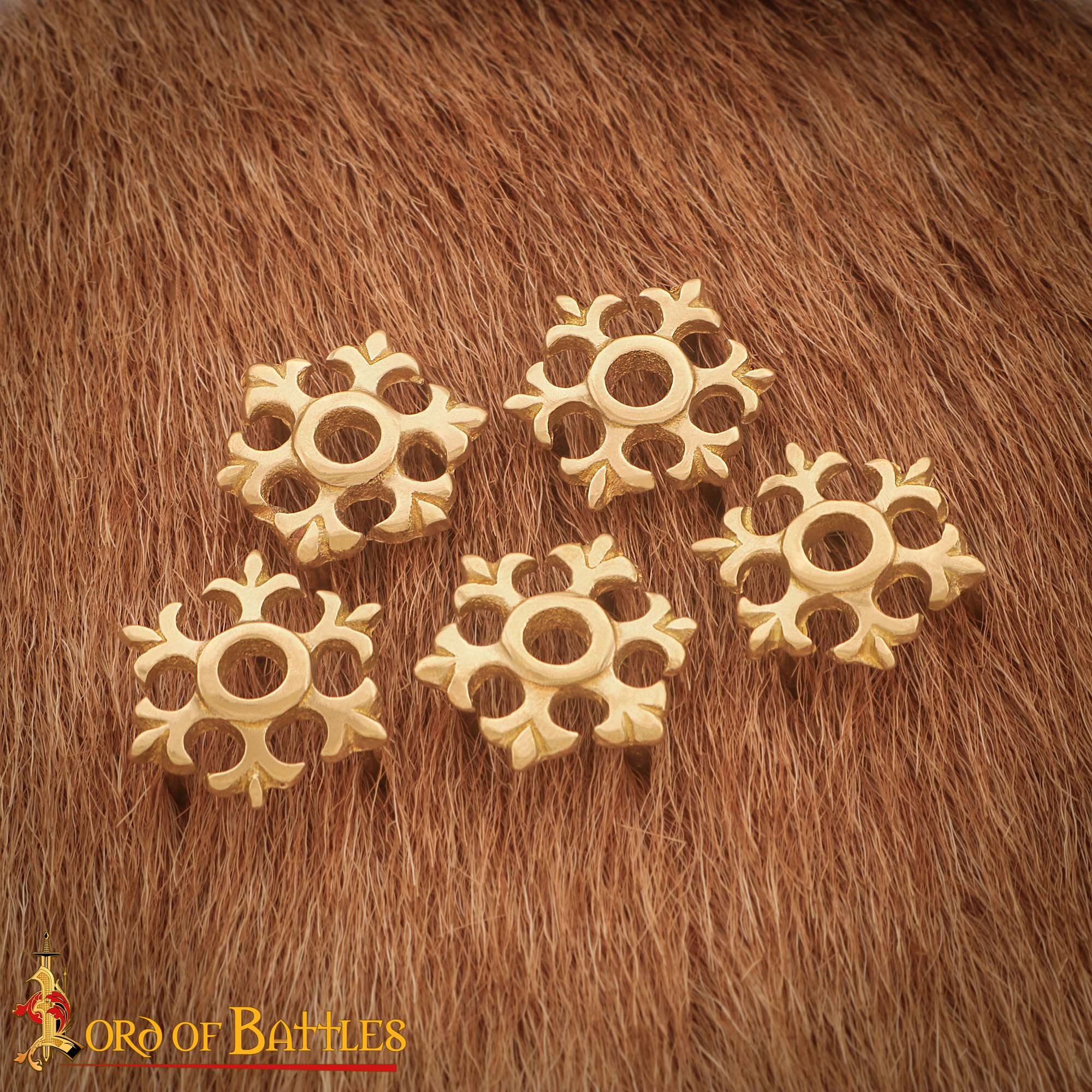 Fleur Rosette Belt Studs or Conchos Pure Solid Brass Set of 5 Fleur Rosette Belt Studs or Conchos Pure Solid Brass Set of 5 - Image 7
