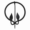 Medieval Cloak Brooch with Leaf Shaped Ends Hand Forged Iron Clothing Accessory