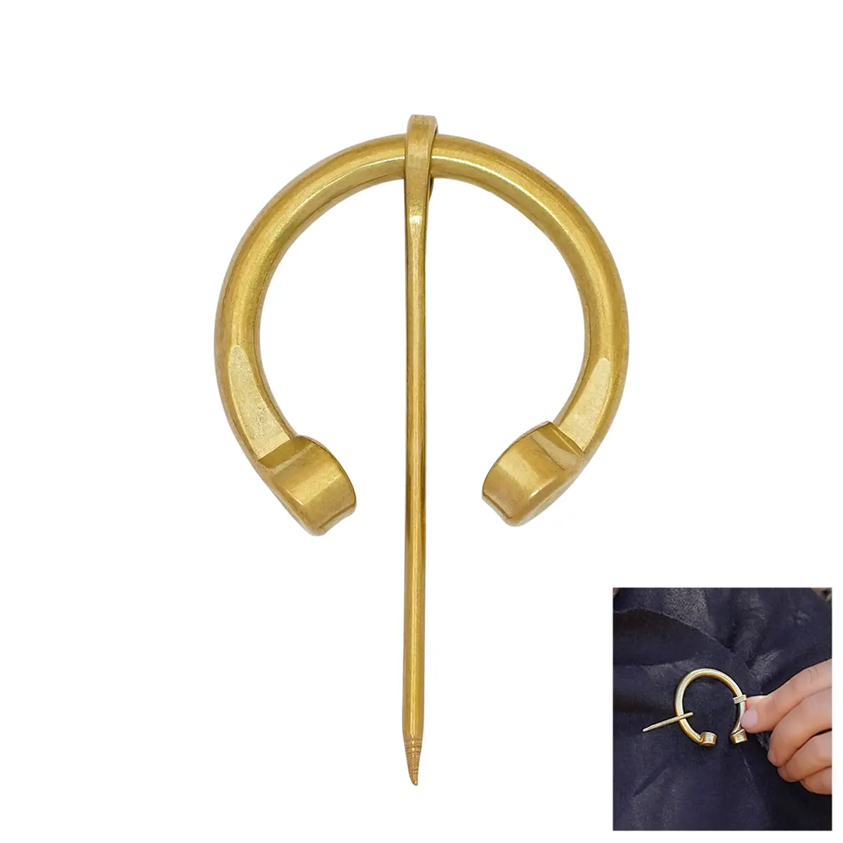 Medieval Brass Penannular Cloak Brooch Medieval Brass Penannular Cloak Brooch - Image 4