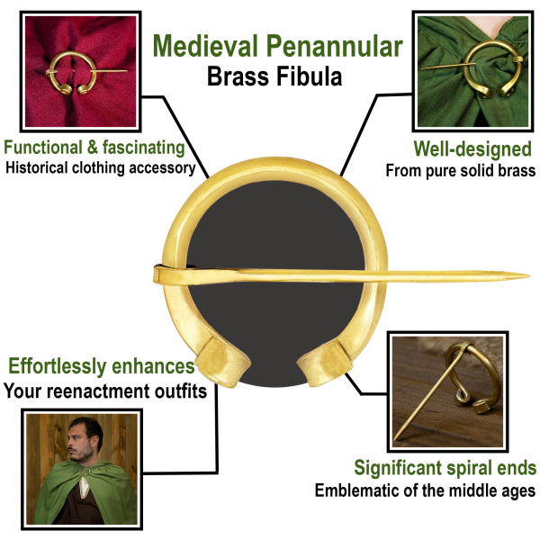 ⭐ Pure Brass Viking Celtic Fibula / Cloak Pin - Medieval Shop at House of  Warfare