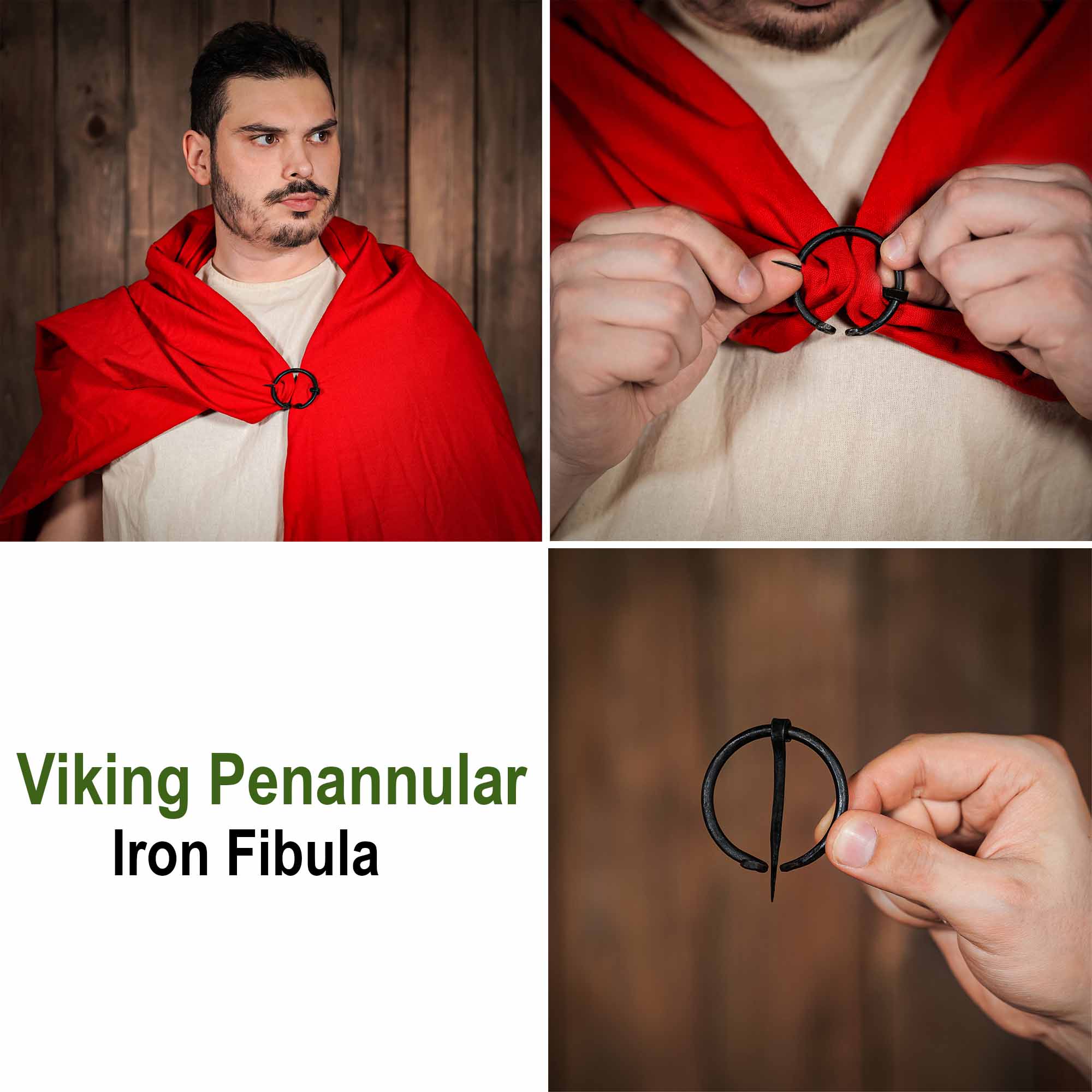 Viking Iron Cloak Pin Twisted