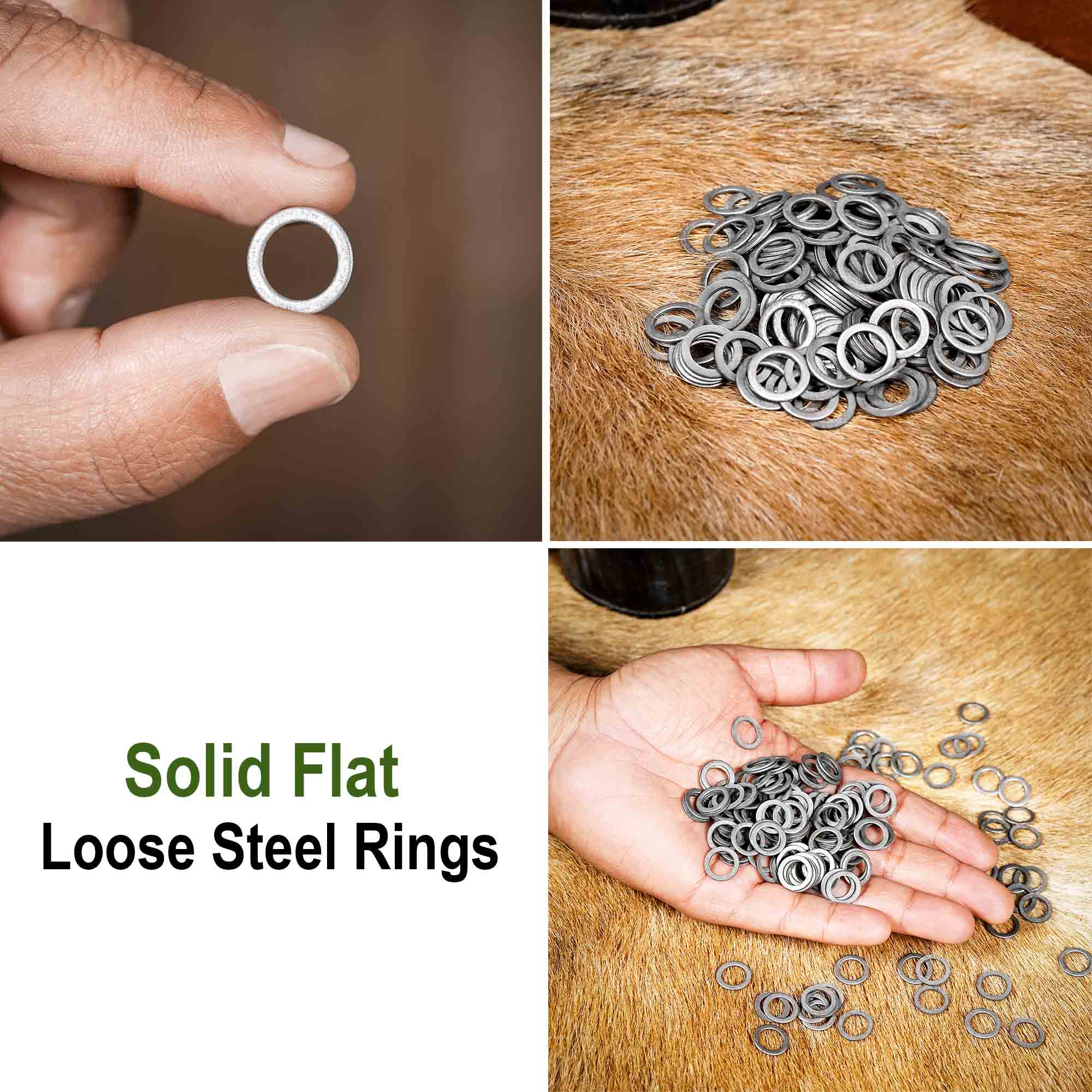 1 kg Loose Chainmail Rings - Blackened Solid Mild Steel Flat Rings6mm