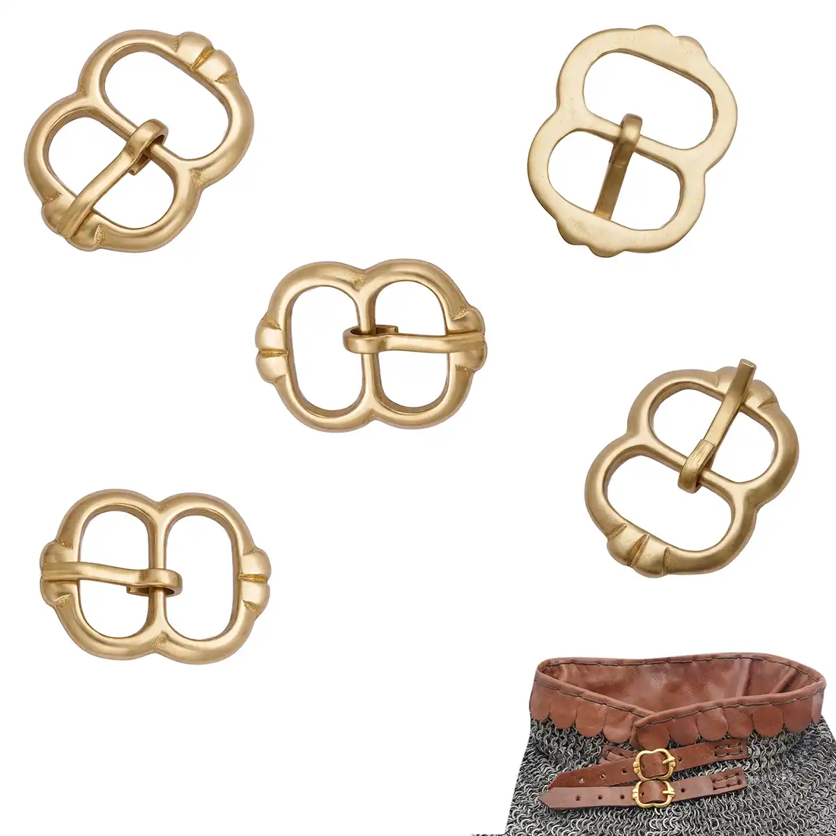 Medieval Double Loop Belt Buckle Set - Image 4