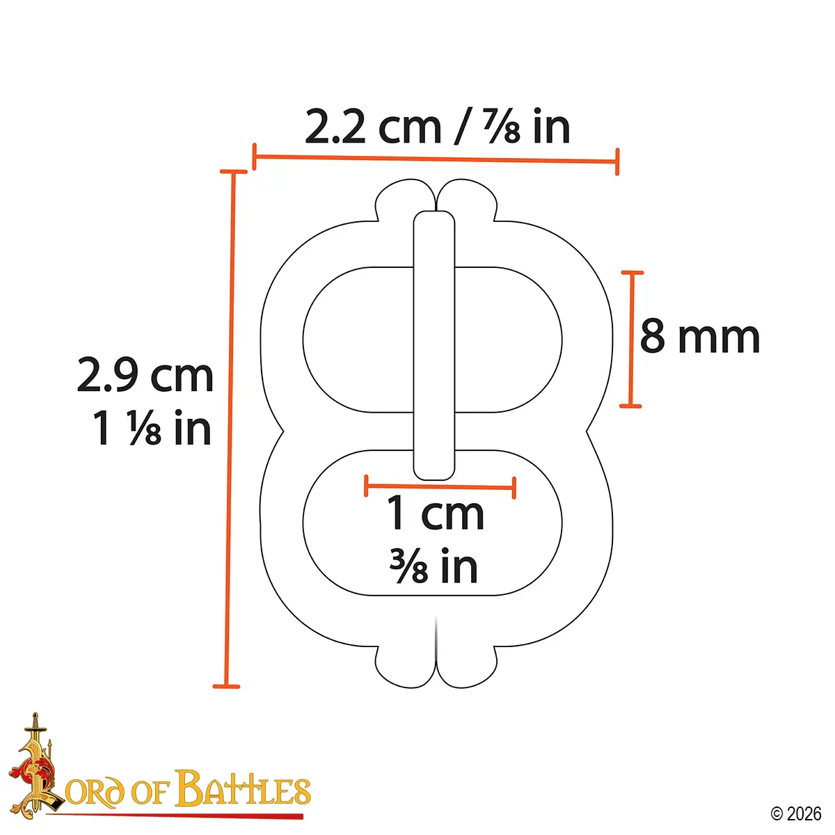 Medieval Double Loop Belt Buckle Set - Image 3