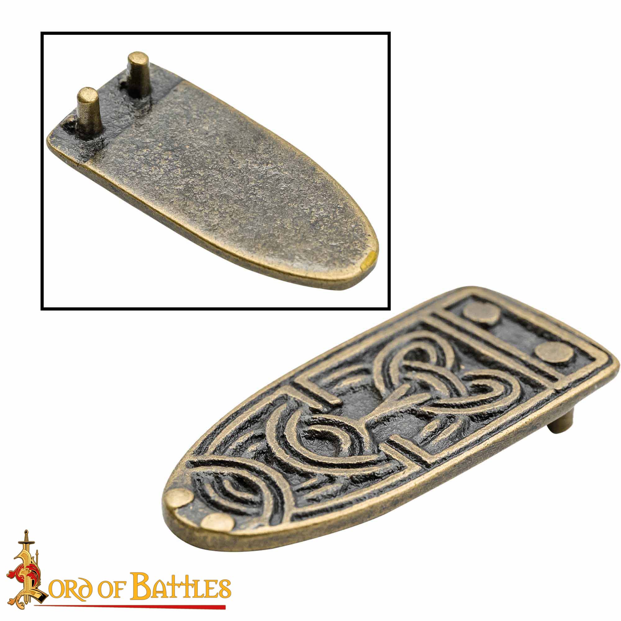 Ornate Celtic Antiqued Brass Viking Belt End Chape Functional Belt Accessory Ornate Celtic Antiqued Brass Viking Belt End Chape Functional Belt Accessory - Image 4