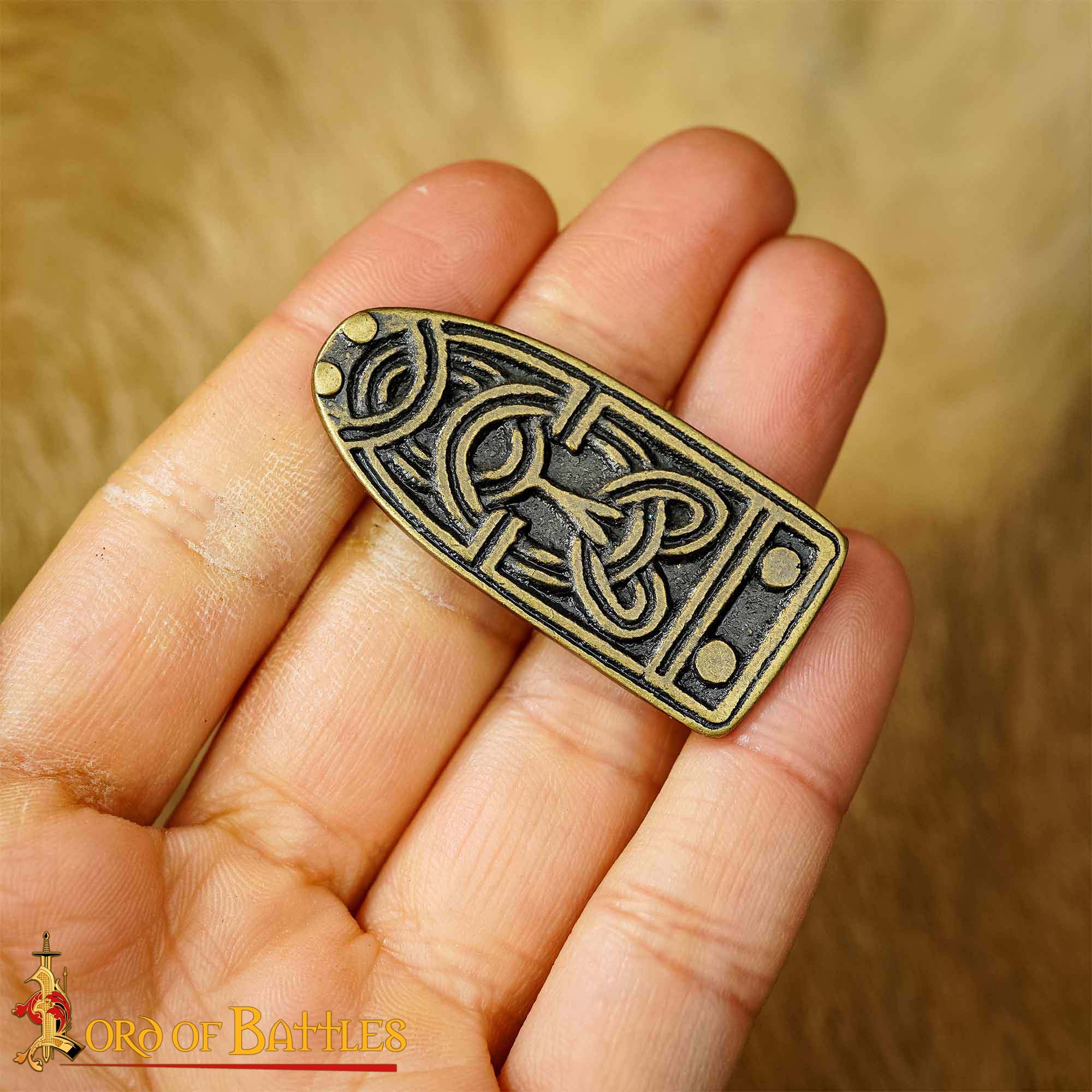 Ornate Celtic Antiqued Brass Viking Belt End Chape Functional Belt Accessory Ornate Celtic Antiqued Brass Viking Belt End Chape Functional Belt Accessory - Image 8