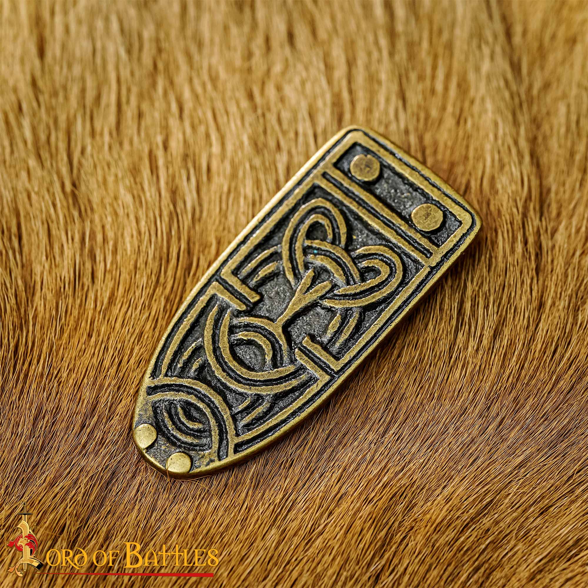 Ornate Celtic Antiqued Brass Viking Belt End Chape Functional Belt Accessory Ornate Celtic Antiqued Brass Viking Belt End Chape Functional Belt Accessory - Image 6