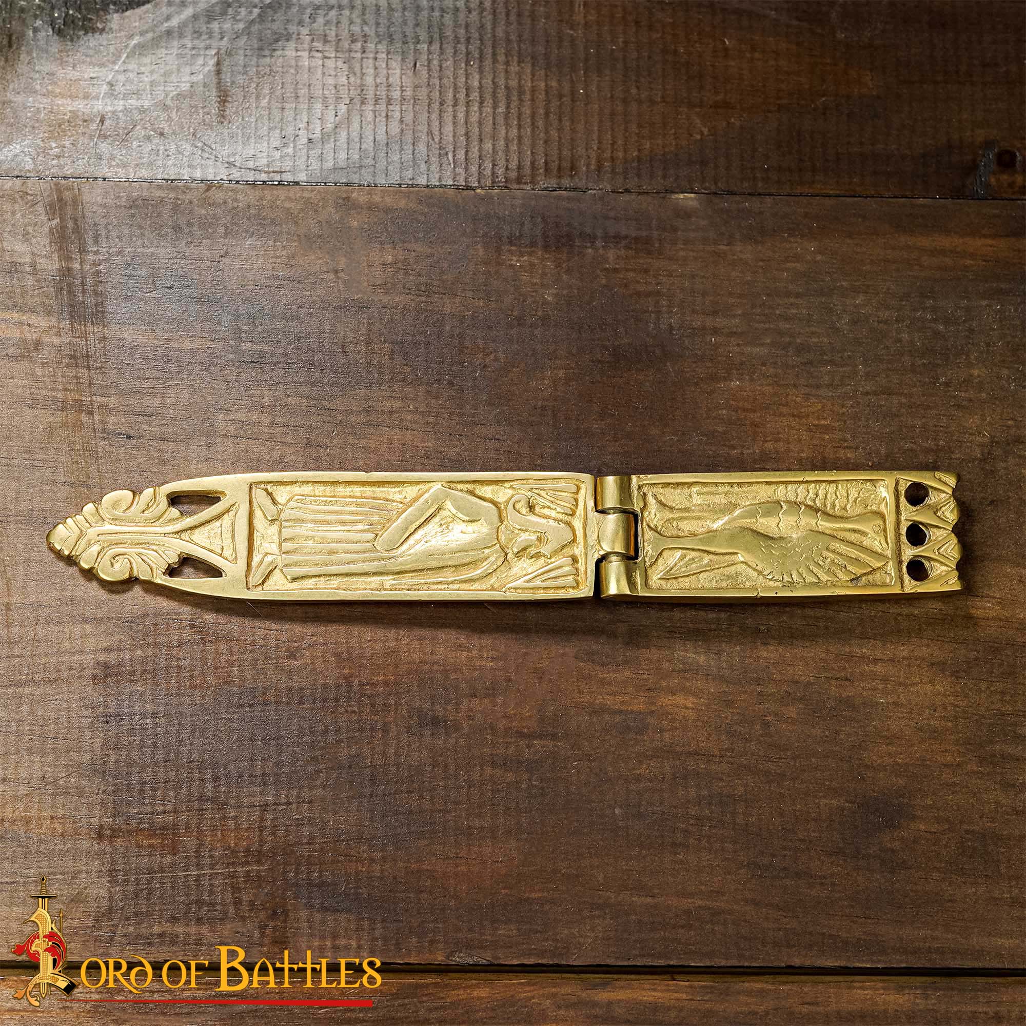 Ornate Roman Solid Brass Belt Chape, Historical Belt End Fitting for LARP & Costumes - Image 6