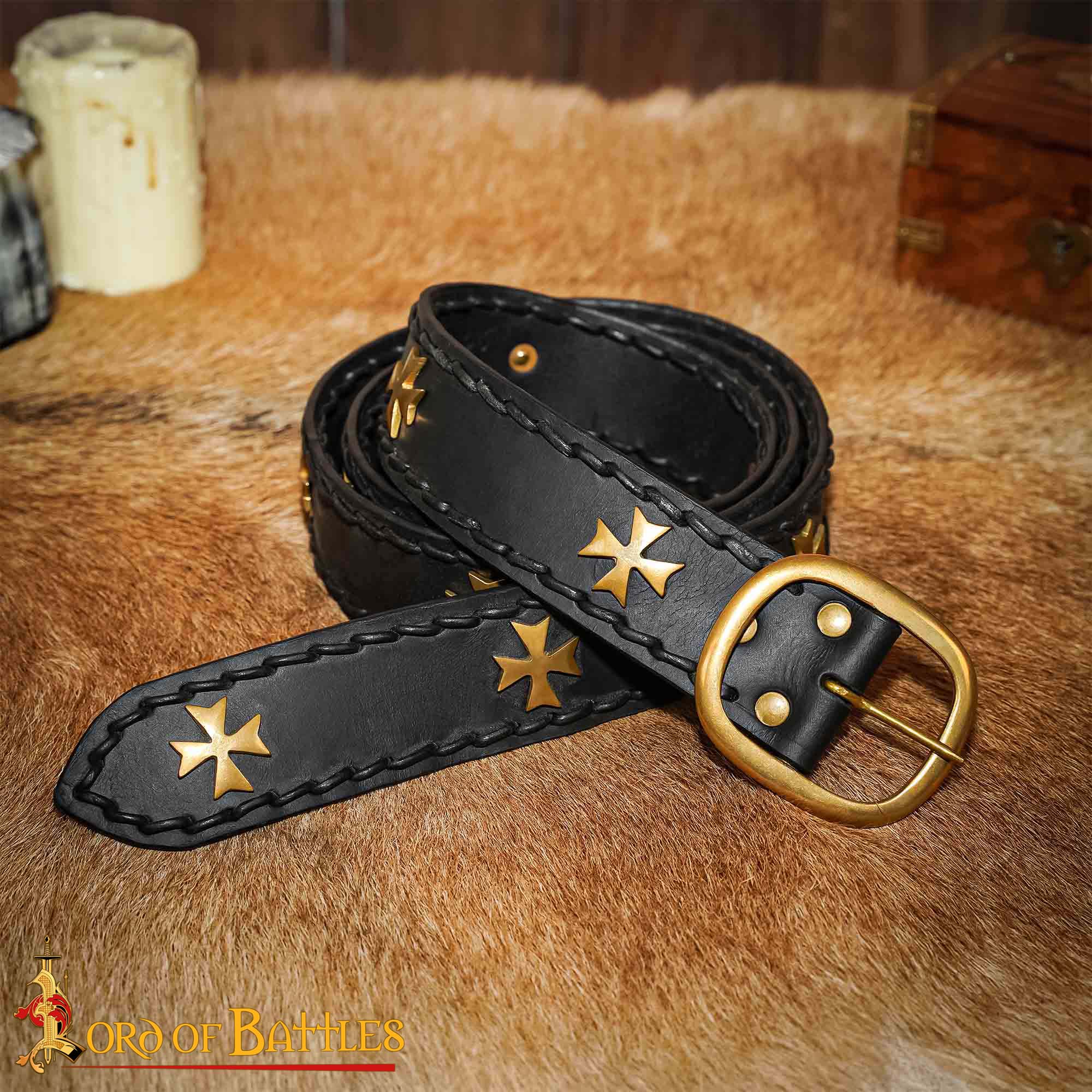 Templar Cross Pure Solid Brass Leather Mount Functional Set of 5 Templar Cross Pure Solid Brass Leather Mount Functional Set of 5 - Image 2