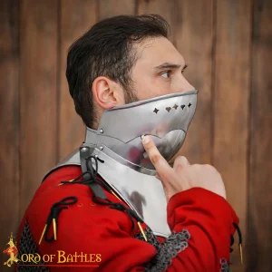 15th Century Medieval Gorget with Bevor | Hand-Forged Steel Neck & Face Armor