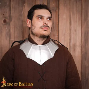 Gothic Knight Gorget with fluting and roped design edges