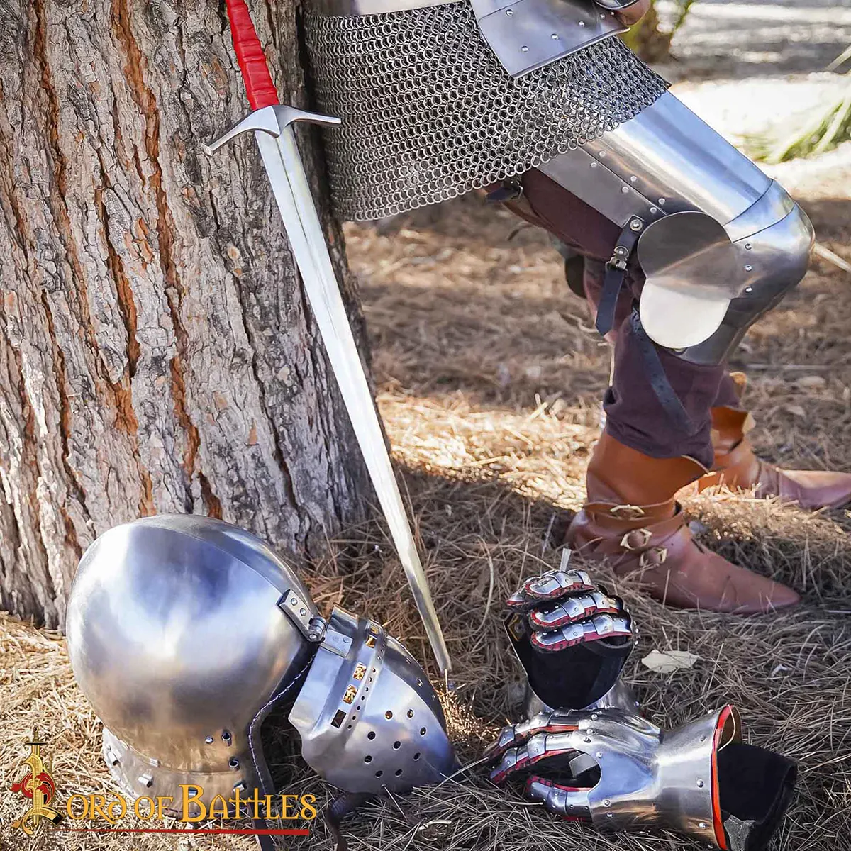 Medieval 14th century French Steel Leg Armor Medieval 14th century French Steel Leg Armor - Image 5