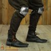 13th - 14th century Knight Poleyns Suede Lined Knee Cops 16 gauge