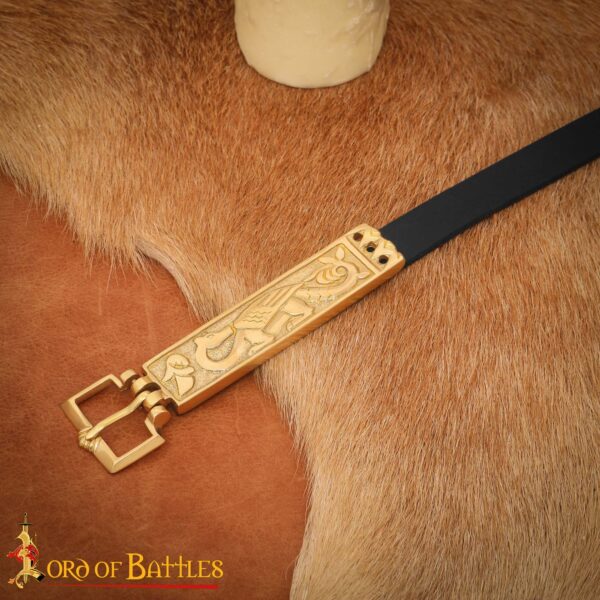 Ornate Viking Pure Solid Brass Belt Buckle Functional Accessory - Image 2
