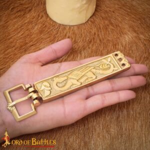 Ornate Viking Pure Solid Brass Belt Buckle Functional Accessory