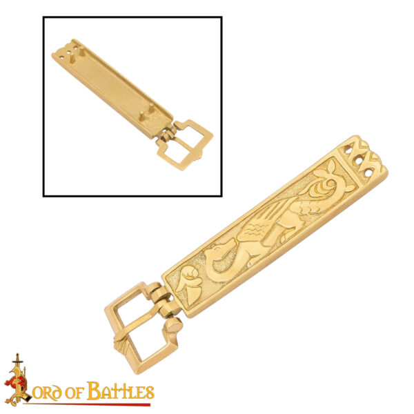 Ornate Viking Pure Solid Brass Belt Buckle Functional Accessory - Image 5
