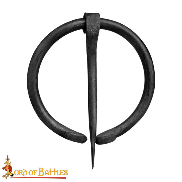Medieval Viking Penannular Fibula Hand Forged Iron Cloak Pin - Image 4