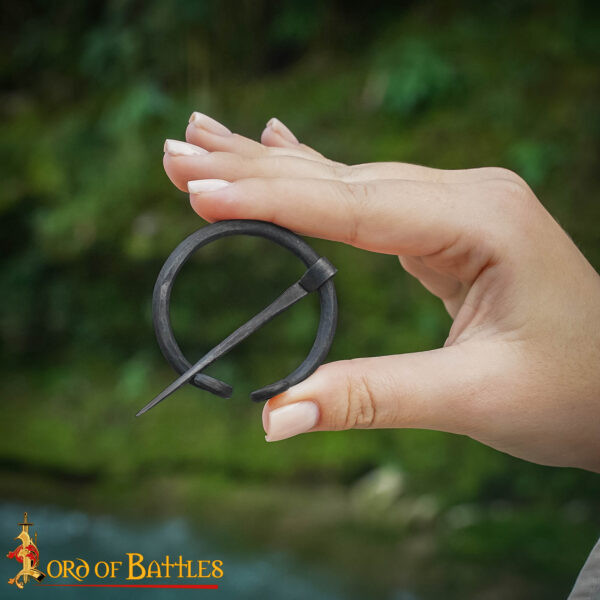 Medieval Viking Penannular Fibula Hand Forged Iron Cloak Pin - Image 7