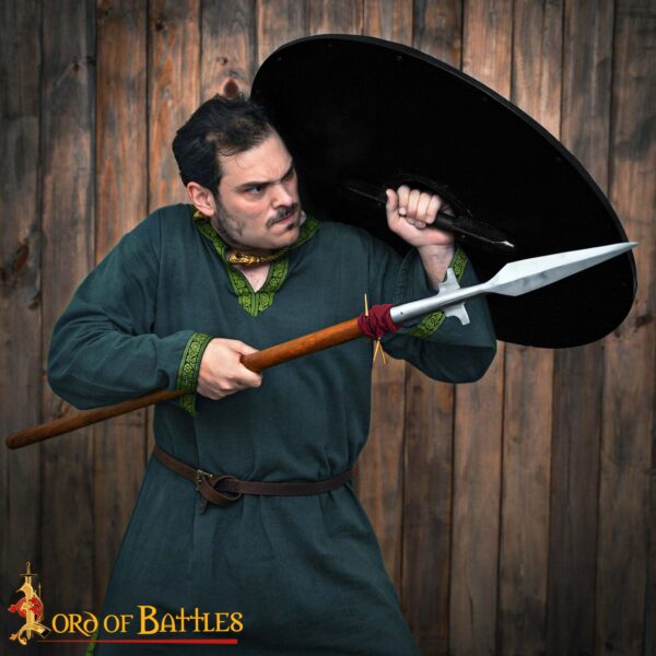 Viking Wooden Dichromatic Combat Functional Shield with Steel Umbo - Image 7