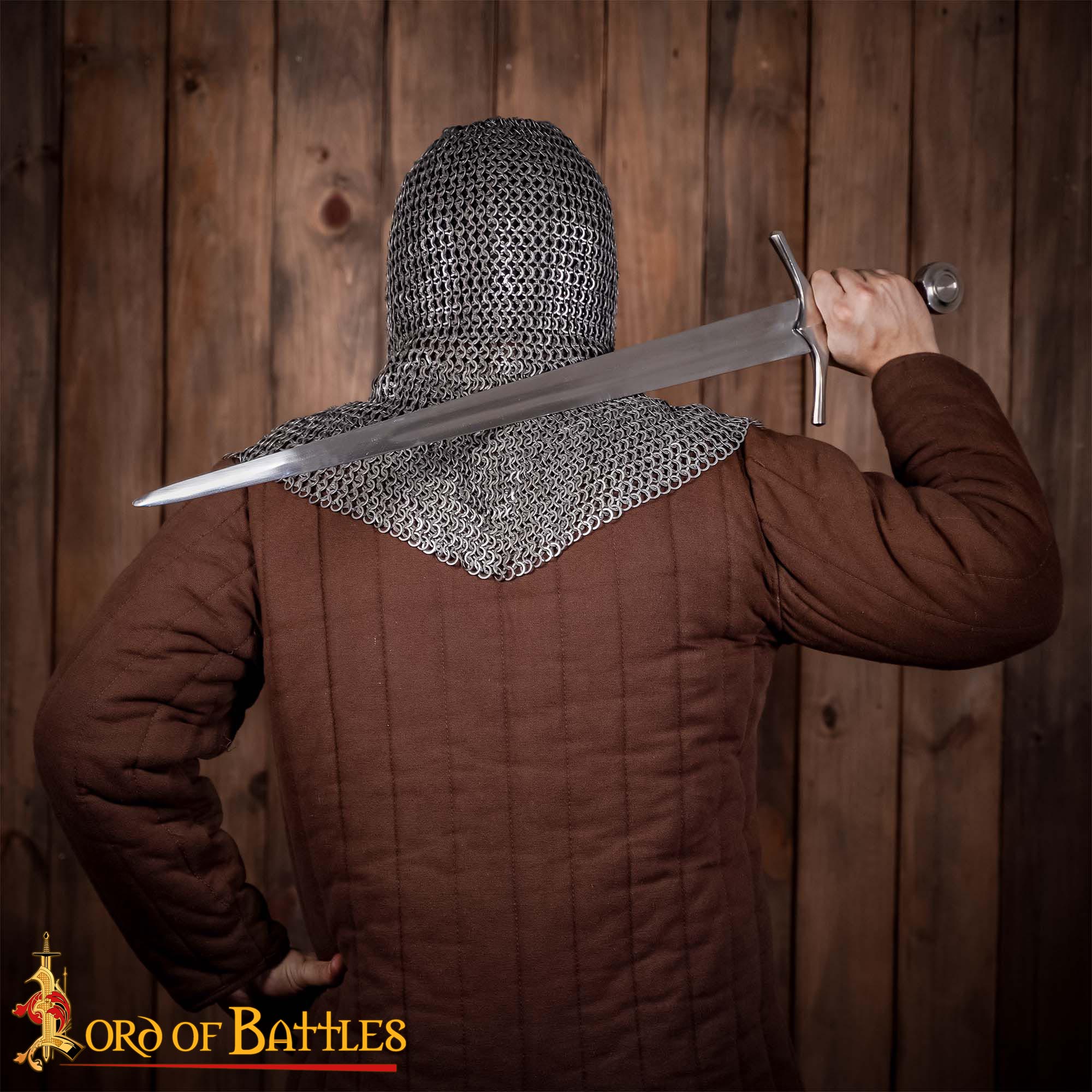 Chainmail Coif 9 mm 17 Gauge Mild Steel Flat Ring Dome Riveted with Alternate Flat Solid Rings - 368N 1