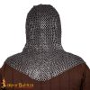 Chainmail Coif 9 mm 17 Gauge Mild Steel Flat Ring Dome Riveted with Alternate Flat Solid Rings - 368N 4