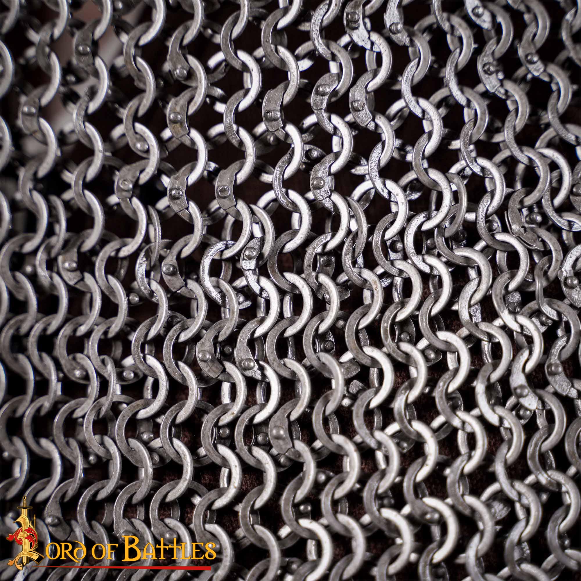 Chainmail Coif 9 mm 17 Gauge Mild Steel Flat Ring Dome Riveted with Alternate Flat Solid Rings - 368N 5