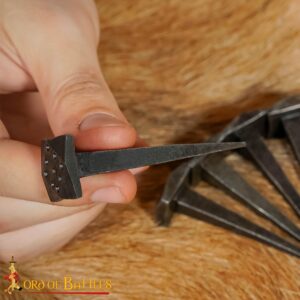 Hand-Forged Iron Nails – Set of 10 | Rustic Blacksmith Finish | Functional Accessory