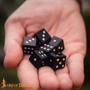 Set of 6 Buffalo Horn Gaming Dice – Handcrafted Natural Cubes for RPG, Historical Play & Display