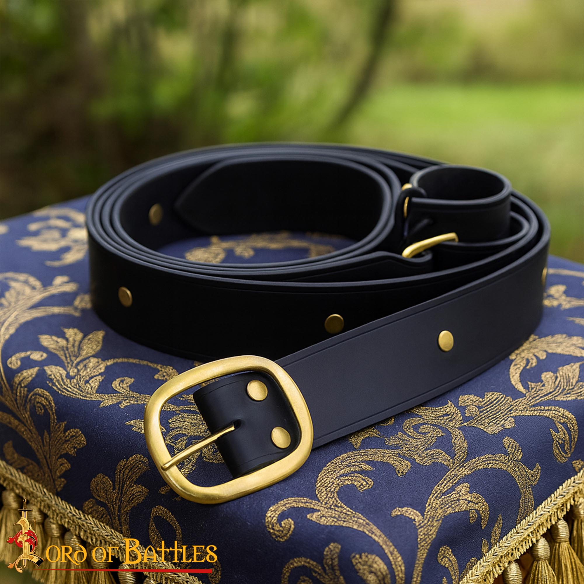 Handcrafted Medieval Double Wrap Sword Belt Genuine Leather - 26203BK 1