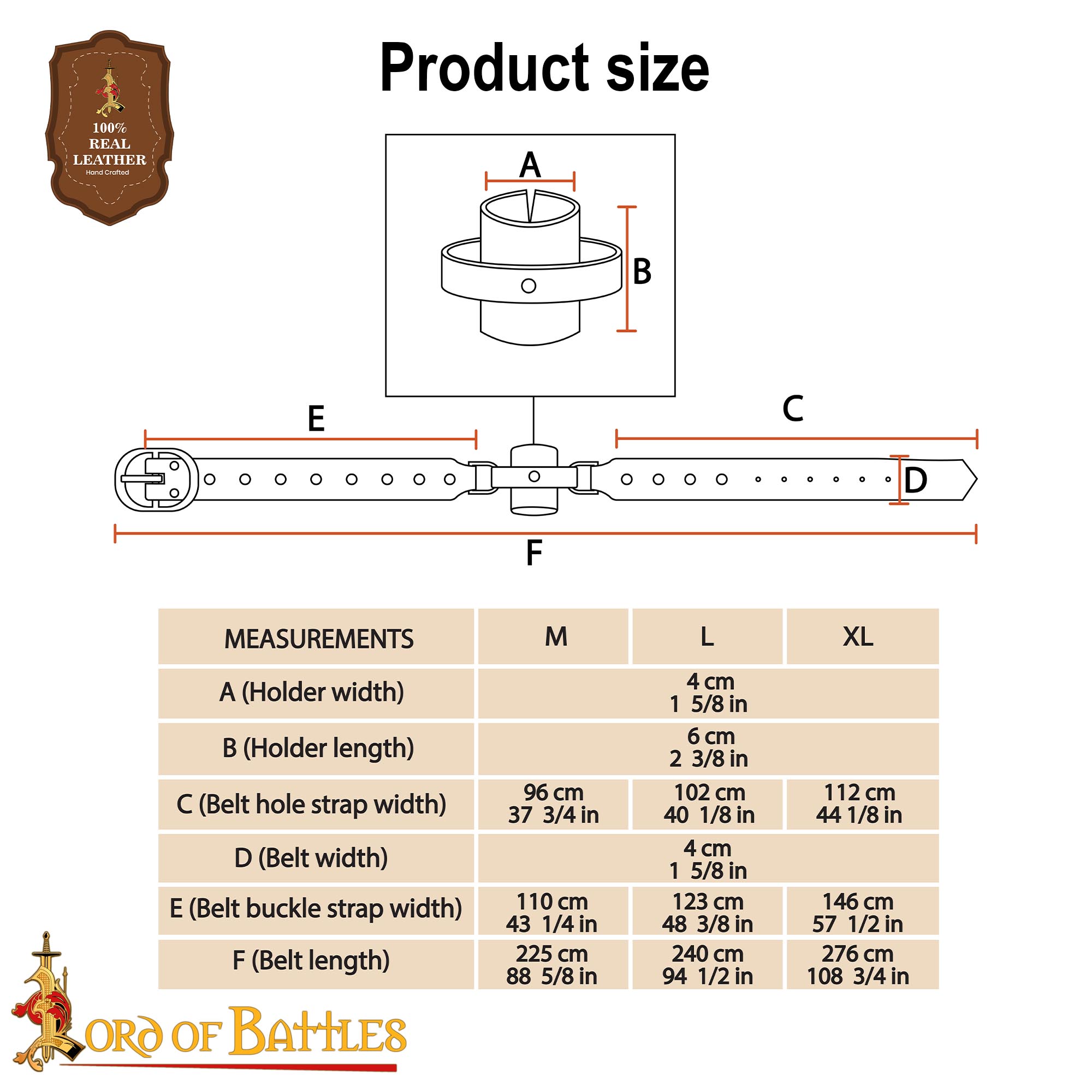 Handcrafted Medieval Double Wrap Sword Belt Genuine Leather - 26203CBR 2