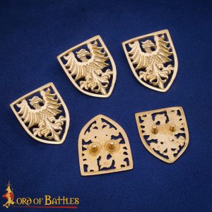 Heraldic Eagle Shield Brass Decorative Mounts