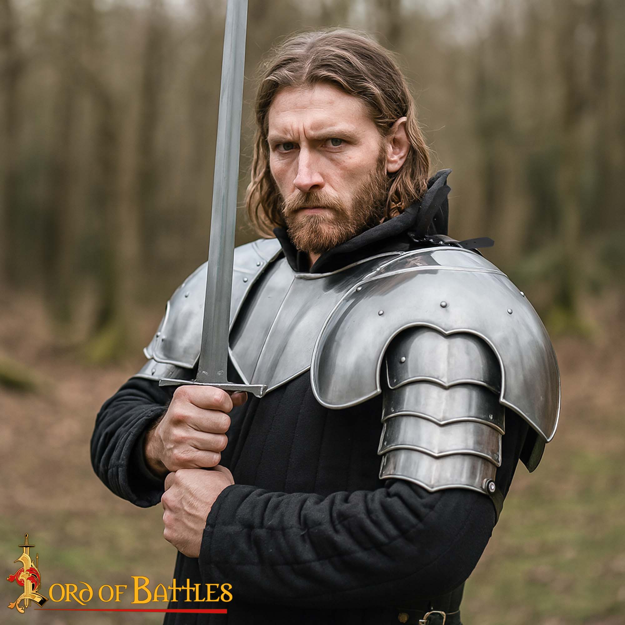 Medieval Articulated Steel Pauldrons Fantasy Knight Shoulder Protection - 9211 1