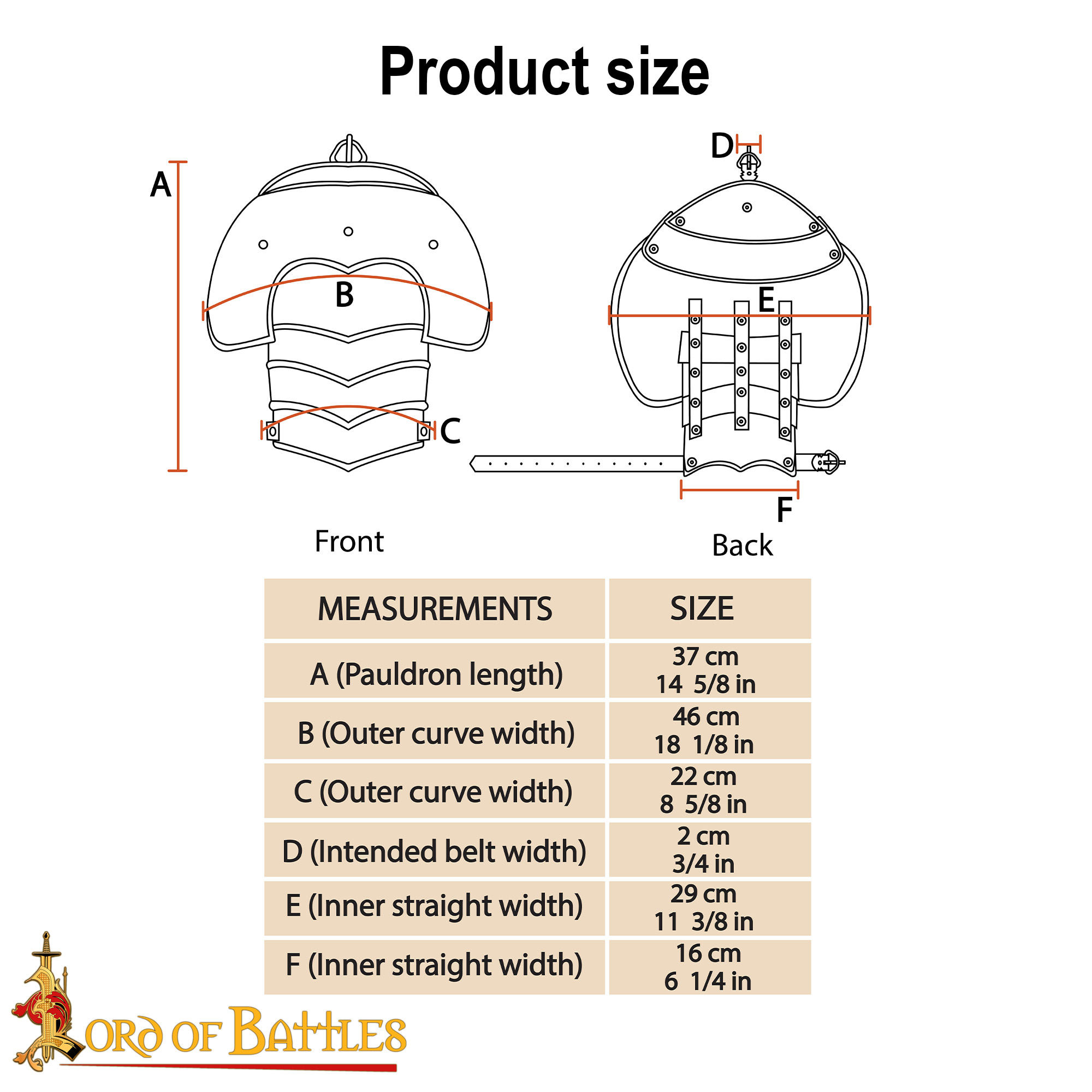 Medieval Articulated Steel Pauldrons Fantasy Knight Shoulder Protection - 9211 2