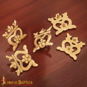The Crown Pure Solid Brass Leather Mounts Set of 5 Accessory